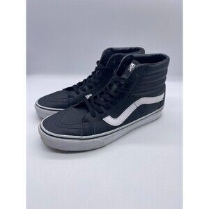VANS SK8 Hi Reissue Classic Tumble Black Leather Men Sz 8.5. Women's 10